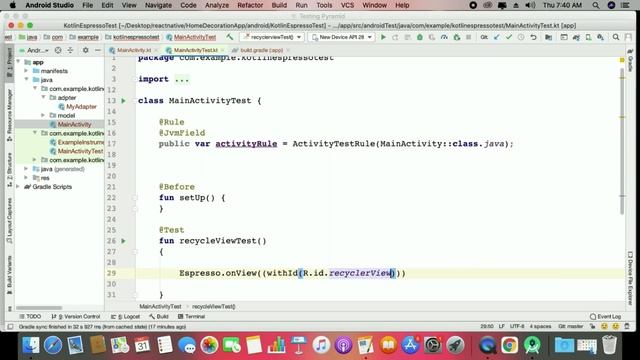 Espresso UI Test for Recyclerview Kotlin Example ( Test Driven Development) смотреть онлайн