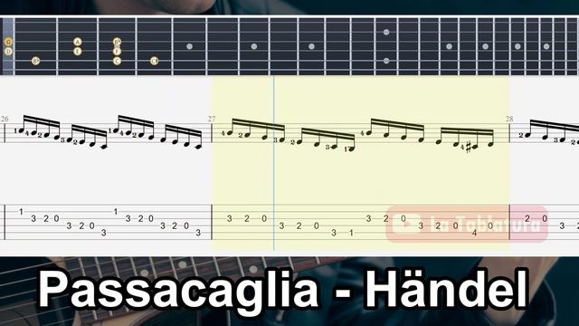 Passacaglia - Georg Friedrich Handel - Guitar TAB смотреть онлайн