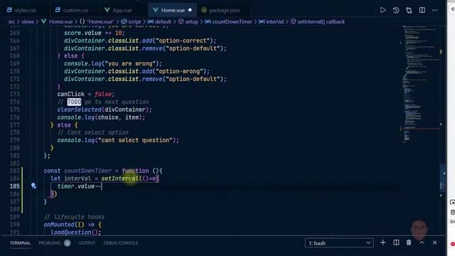 Quiz App with Vue 3, Tailwind and Open Trivia API Part 5: Countdown timer смотреть онлайн