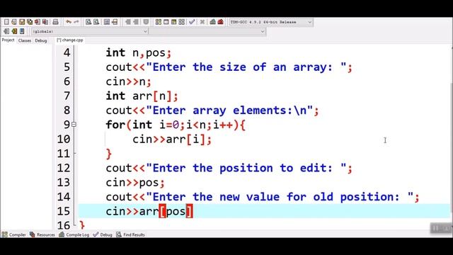 How to replace an element in an array in C++ смотреть онлайн