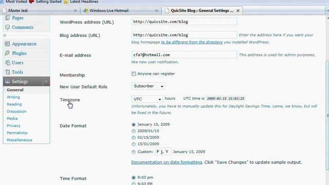 WordPress Lesson 3a Settings смотреть онлайн