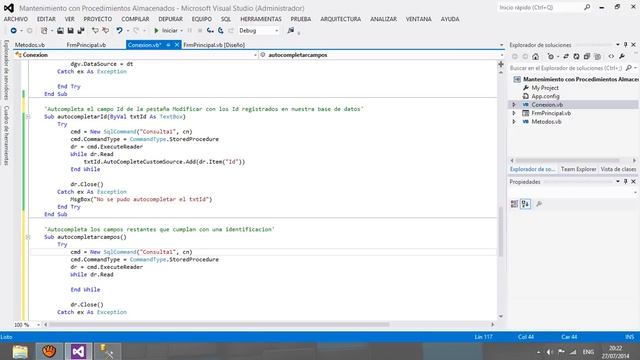 Autocompletar Campos en Vb.net - Sql Server (CRUD - Mantenimiento Procedimiento Almacenados 5/6) смотреть онлайн