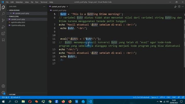 Penjelasan dan contoh fungsi eval pada pemrograman PHP смотреть онлайн