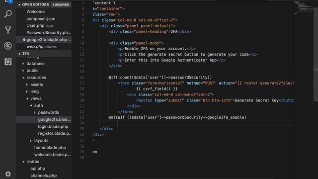 Part 3: 2FA in Laravel - Creating the 2FA View смотреть онлайн