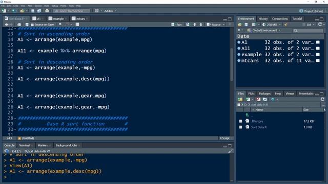 Sort Data in R | Arrange, sort and order function in R смотреть онлайн