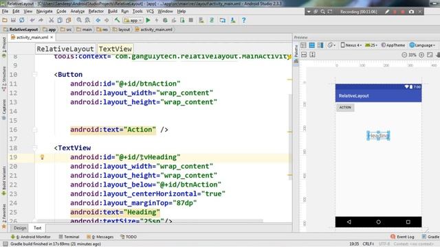Android App Development Tutorial - 21 - How To Use Relative Layout - Hindi смотреть онлайн