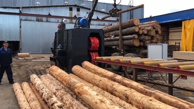 Видео работы окорочного станка KRAFTER RD 600 _ Окорка сосны _ ОТ СЛОЖНОГО К ПРОСТОМУ! УВЛЕКАТЕЛЬНО! смотреть онлайн