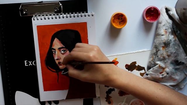 Заполняю скетчбук гуашью | Рисую гуашью осеннюю иллюстрацию смотреть онлайн