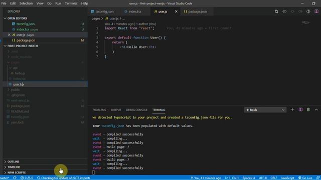 Lập trình NextJs - 06 Cài đặt và tích hợp Typescript với NextJs và React смотреть онлайн