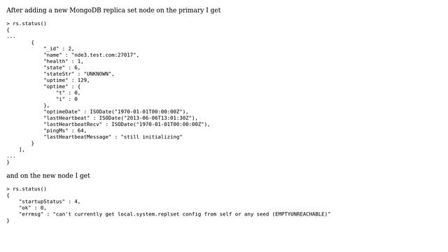 DevOps & SysAdmins: MongoDB new replica set node not coming online смотреть онлайн