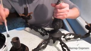 Реставрация старинной люстры под бронзу.