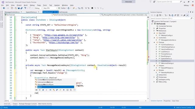 Manage State | Part - 36 | Using Microsoft Bot Framework, LUIS, and Cognitive Services смотреть онлайн