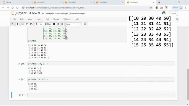 Slicing numpy arrays смотреть онлайн