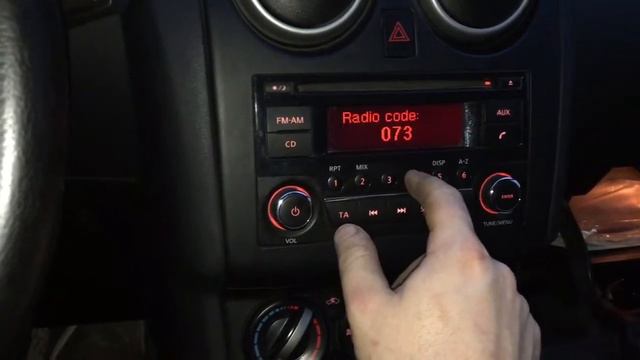 разблокировка штатной магнитолы ниссан кашкай