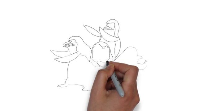 как нарисовать пингвинов мадагаскар, how to draw Penguins of Madagascar смотреть онлайн