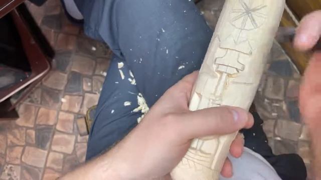 Делаю Кумир Славянского Бога Сварога, резьба по дереву. смотреть онлайн