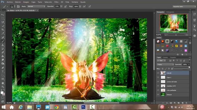 fotomanipulacion en photoshop cs6 (hada del bosque) смотреть онлайн