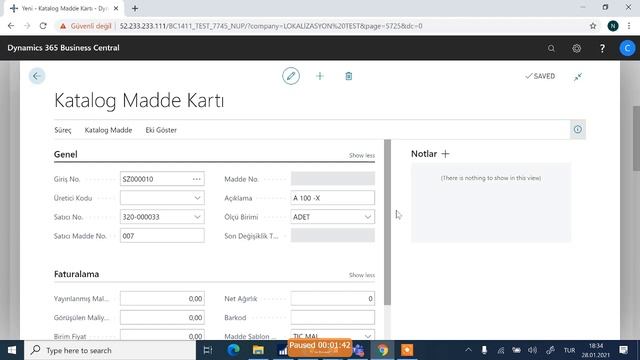 Microsoft Dynamics 365 Business Central Katalog Madde смотреть онлайн