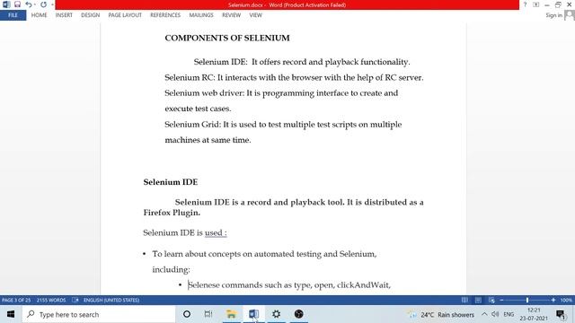 COMPONENTS OF SELENIUM IN SOFTWARE TESTING смотреть онлайн