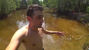 Ловля осетра неводом в пруду! Жарю осетра с грибами картошкой