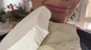 ASMR crunch chalk& clay_плитка белого сухого мела и глыбка мокрого глиномела💥💦😋#asmr #asmrsounds