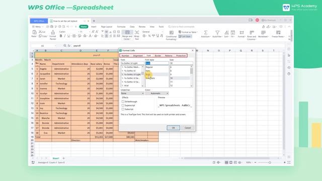 [WPS Academy] 1.2.2 Excel: How to set the cell style смотреть онлайн