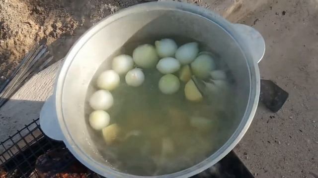 г. Актау -Уха после удачной рыбалки