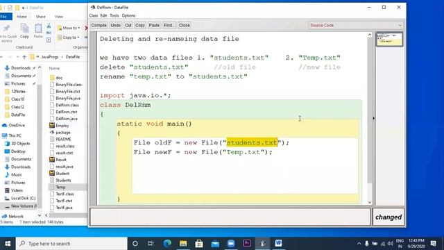 Deleting and rename Data File Text file and Binary file смотреть онлайн