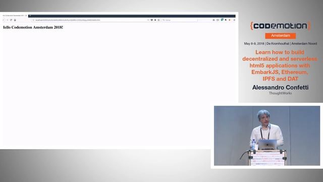 How to build decentralized serverless html5 applications - A. Confetti - Codemotion Amsterdam 2018 смотреть онлайн