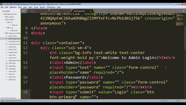 Responsive admin login page using html css with bootstrap in hindi part 32 смотреть онлайн
