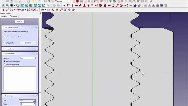 FreeCad Резьба метрическая смотреть онлайн