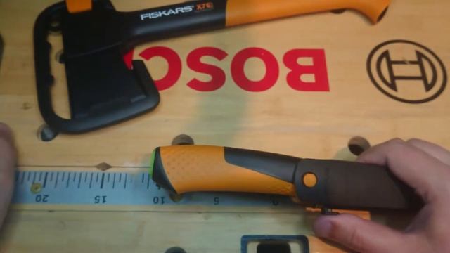 Топор Fiskars X7, точилка Fiskars Xsharp, нож для тяж. работ Fiskars pro. смотреть онлайн