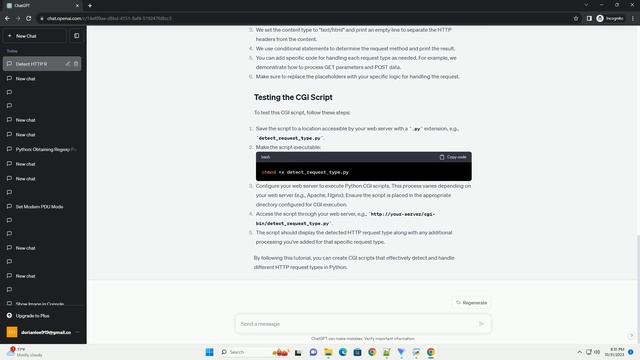 Detecting the http request type GET HEAD etc from a python cgi смотреть онлайн