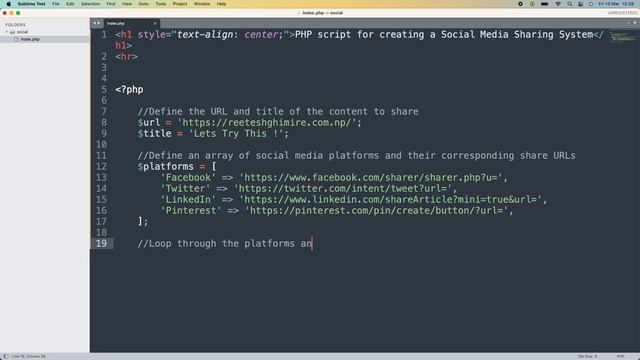 PHP script for creating a Social Media Sharing System смотреть онлайн