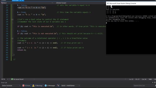 Ex 13 | C++ Boolean Values смотреть онлайн