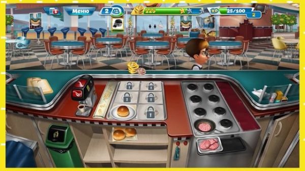 Cooking Fever Game, Fast Food ⭐️ ⭐️⭐️1-5 levels. Игра Кухонная лихорадка / Бургерная 1-5 уровни.