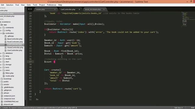 11 laravel ecommerce book store cart validation, check if books exist in the cart смотреть онлайн