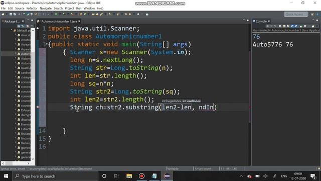 Automorphic Number | Solution In JAVA |any doubts Post the comments смотреть онлайн