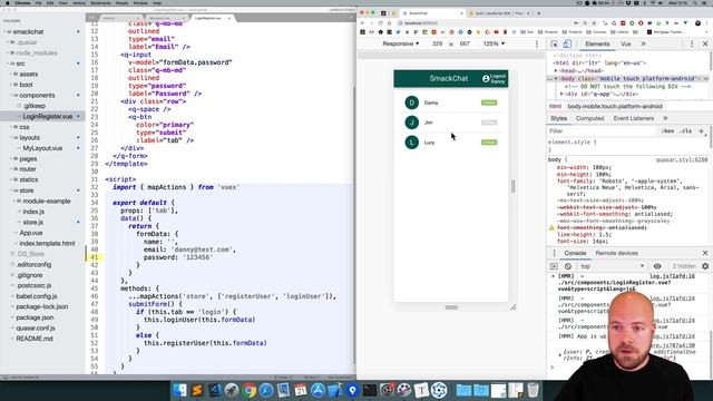 Quasar Framework: Vue.js Chat App (9/15) - with Vuex & Firebase (for Web, Mobile & Desktop) смотреть онлайн