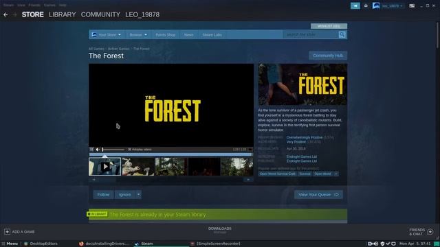How to install The Forest on Steam using Linux Manjaro смотреть онлайн