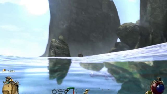 Two Worlds 2 swimming , diving, waterfall... смотреть онлайн