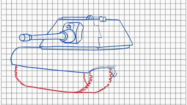 Танк Е -100 . Рисуем сами танк . Пошаговый рисунок. смотреть онлайн