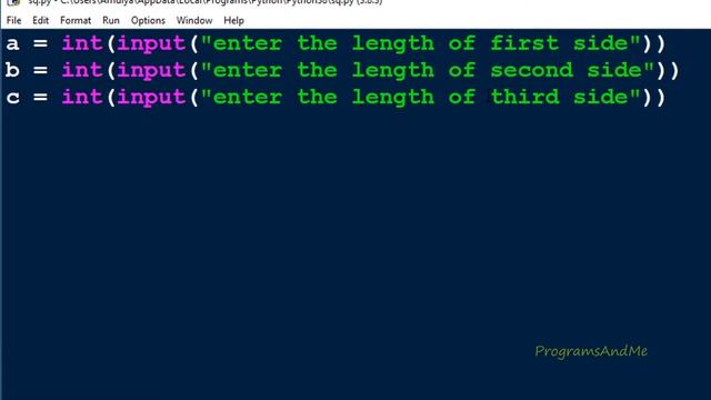 Python Program To Calculate Area Of A Triangle | Using Length Of 3 Sides смотреть онлайн
