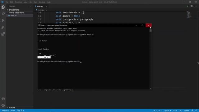 Creating a Typing Speed Tester with Python [Hindi] #pythonprogramming смотреть онлайн