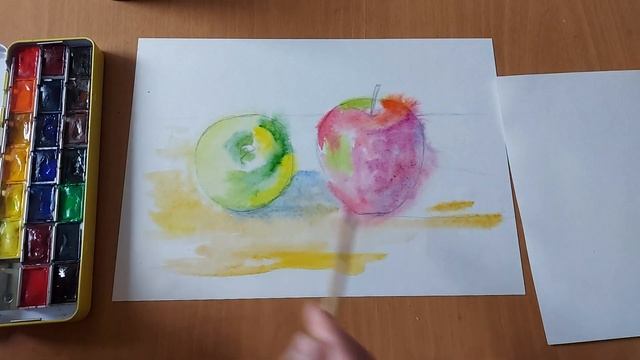 Живопись. Этюд фруктов в технике по-сырому. смотреть онлайн
