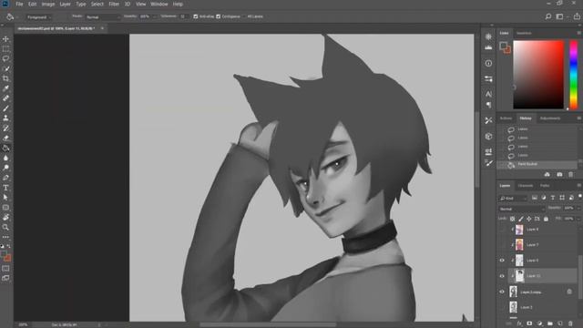 Photoshop Speedpaint - Werewolf shota OC смотреть онлайн