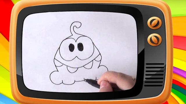 Как нарисовать Ам Няма / How to draw Om Nom. Оживающие рисунки смотреть онлайн