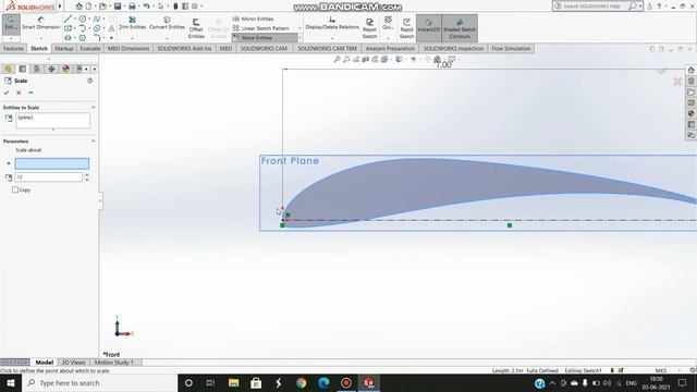 Swept Back Wing design using Solidworks | Easy tricks | Chord-line Method смотреть онлайн