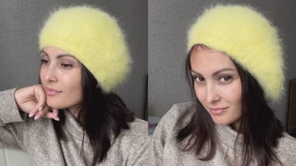 Пушистый берет спицами. Prosto_beret