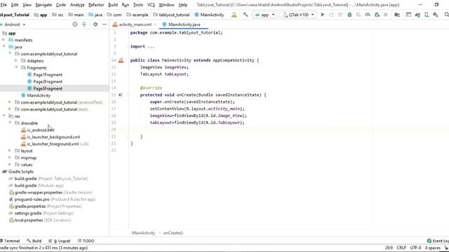 Design a TabLayout with Animation and Fragments Android studio tutorial смотреть онлайн